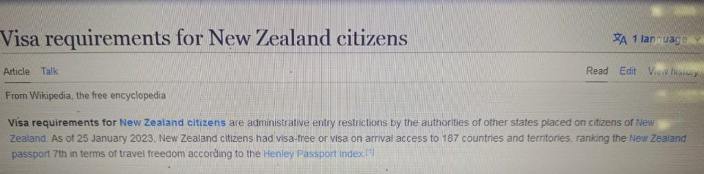 Visa-Free Countries New Zealand